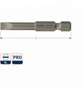 PRO Insertbit 0,8x4,0mm L-50mm E 6,3 BASIC per 1