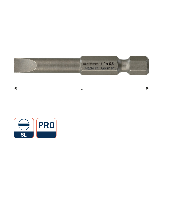 PRO Insertbit 1,2x6,5mm L-50mm E 6,3 BASIC per 1