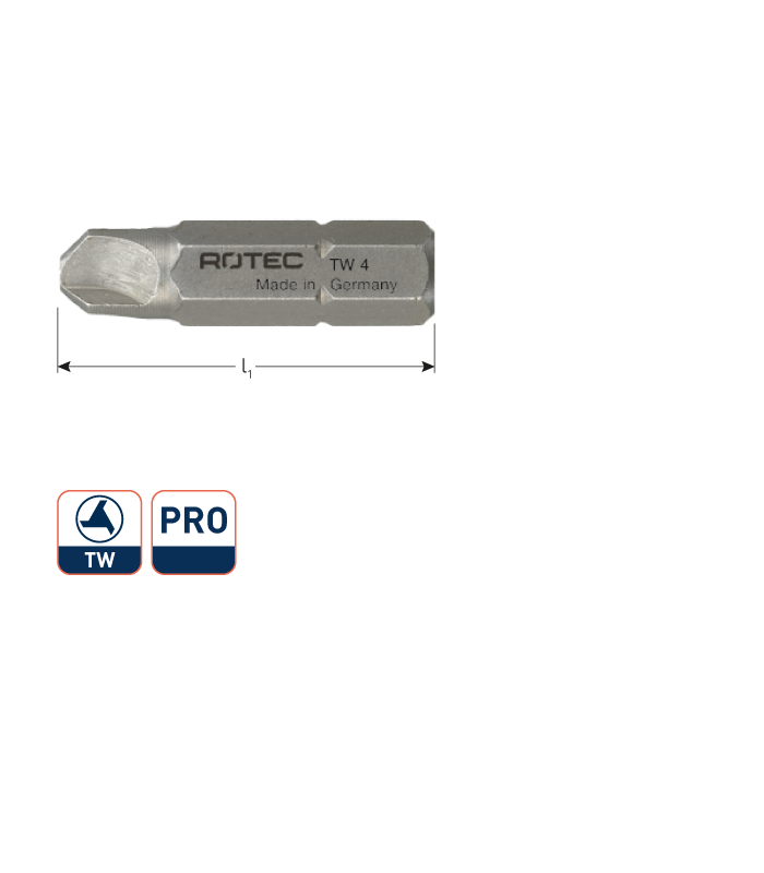 PRO Insertbit TW1 L- 25mm C 6,3 BASIC per 1