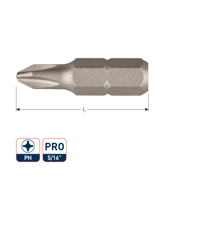 Insertbit 5/16 PH 2 L- 32mm C 8 BASIC per 1