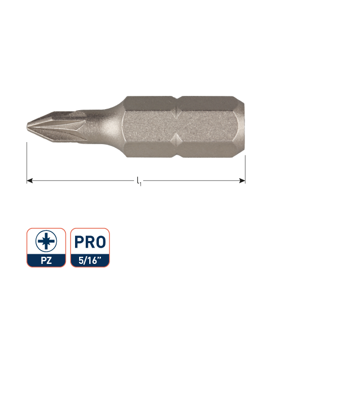 Insertbit 5/16 PZ 3 L- 32mm C 8 BASIC per 1