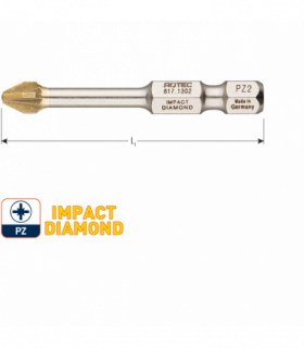 IMPACT insertbit PZ 1 L-50mm E 6,3  DIAMOND per 1