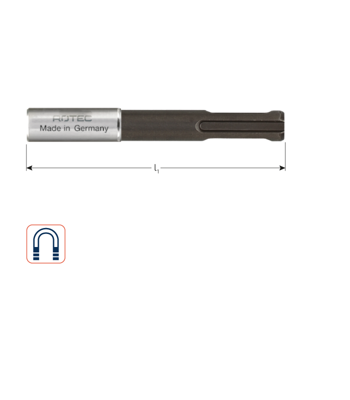 Magn. bithouder SDS-Plus x85mm, huls 11,0x35mm mit C-ring per 1