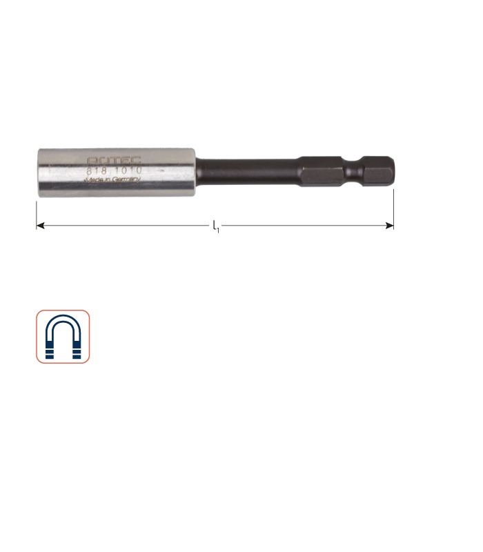 IMPACT Magn.bith. E6,3x80mm-huls 11,0x35mm, met C-ring per 1