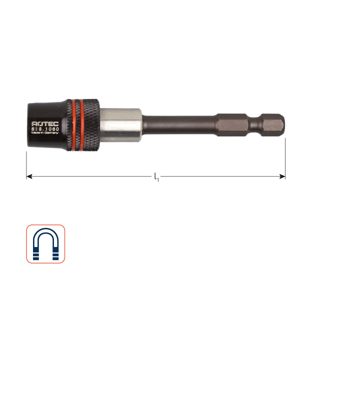 IMPACT Magn.bith. QuickFix-II E6,3x80mm-huls 11,0x35mm per 1