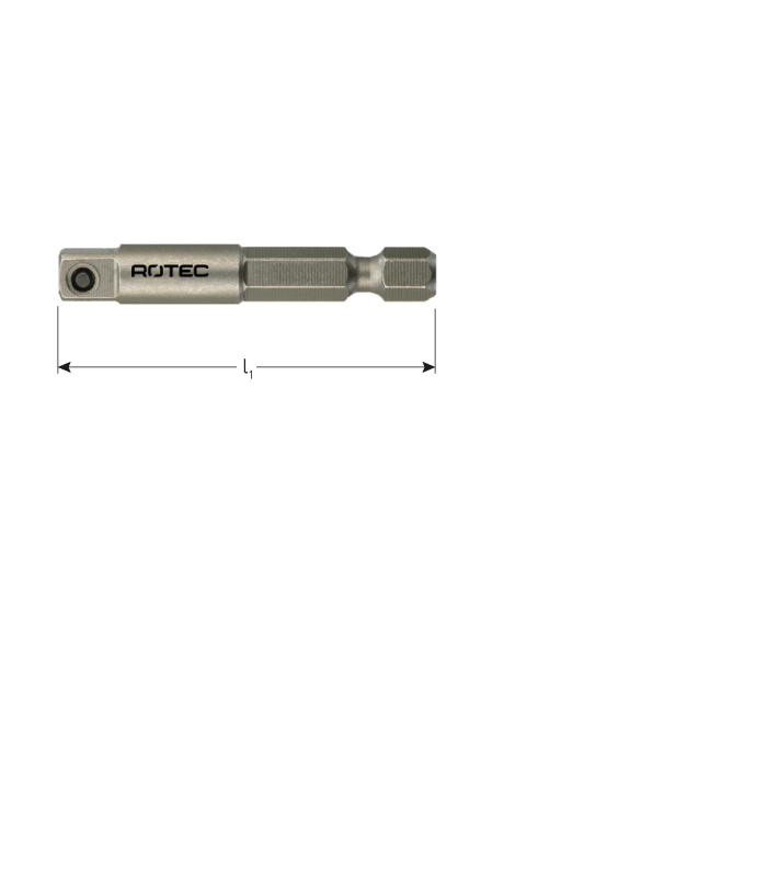 Adapter E 6,3 x 50mm x 1/4-4-kt. met stift per 1