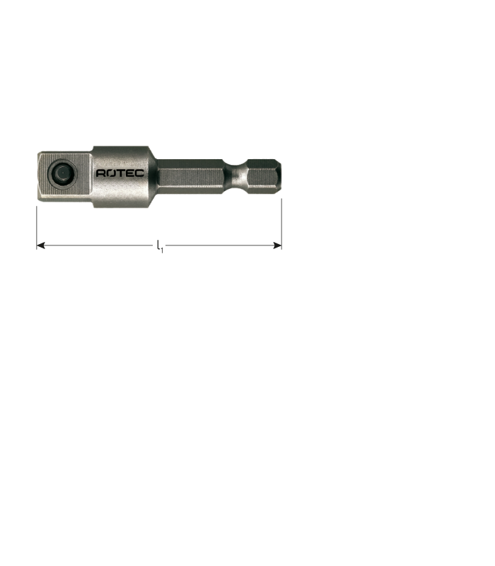 Adapter E 6,3 x 50mm x 3/8-4-kt. met stift per 1