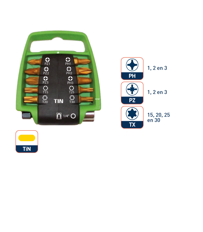 11dlg PRO Bitclip TIN GR/ZW   PZ/PH/TX 25mm per 1