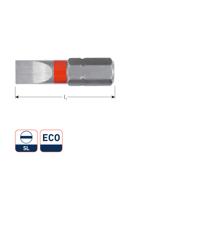 1/4 insertbit sleuf 4,0x0,5 mm L-25 mm VPE 25 stuks per 1