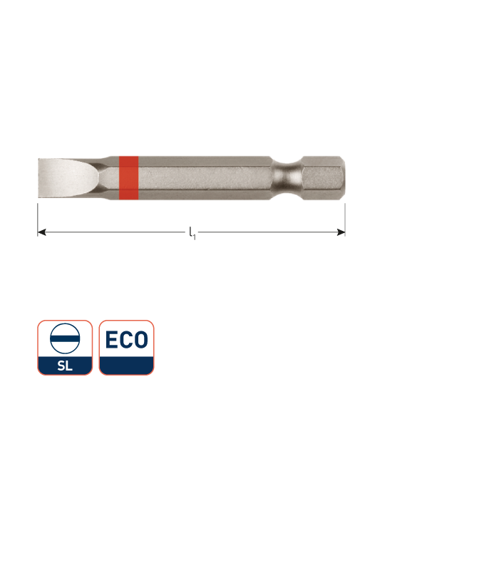 1/4 insertbit 2 sleuf 4,5x0,6 mm L- 50 mm VPE 10 stuks per 1