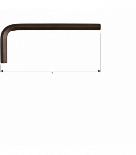Inbussleutel kort metrisch  6,0x 90mm (zwart) per 1
