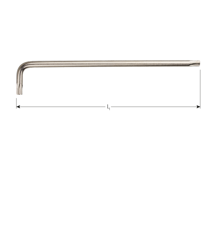 Torx® haakse sleutel lang model T40 x 152mm (nikkel) per 1