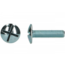 Platbolkopschroef dubbele gleuf M  4x6 Zn   (500st)